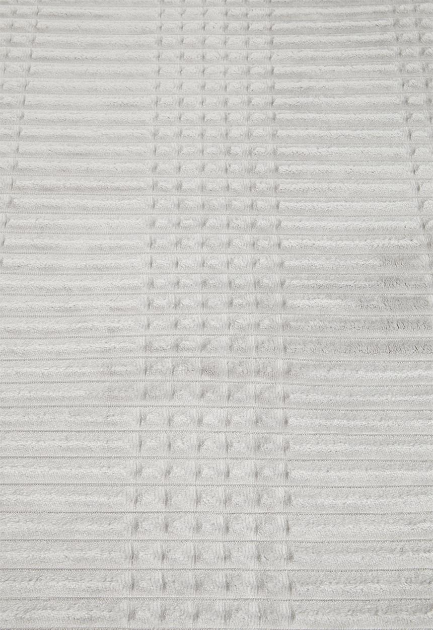 Sixth Floor - Plain ribbed fleece blanket - light grey