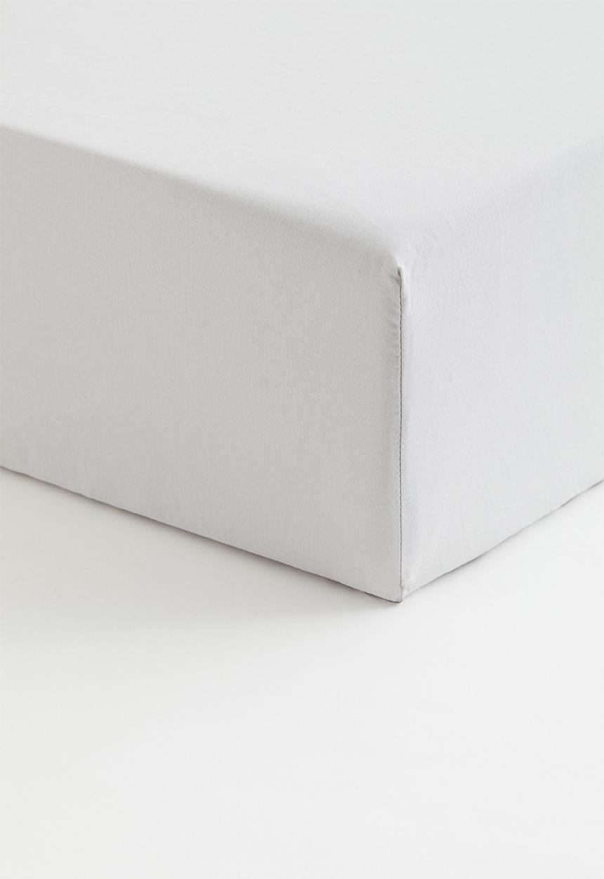 H&M - Fitted cotton sheet - light grey I