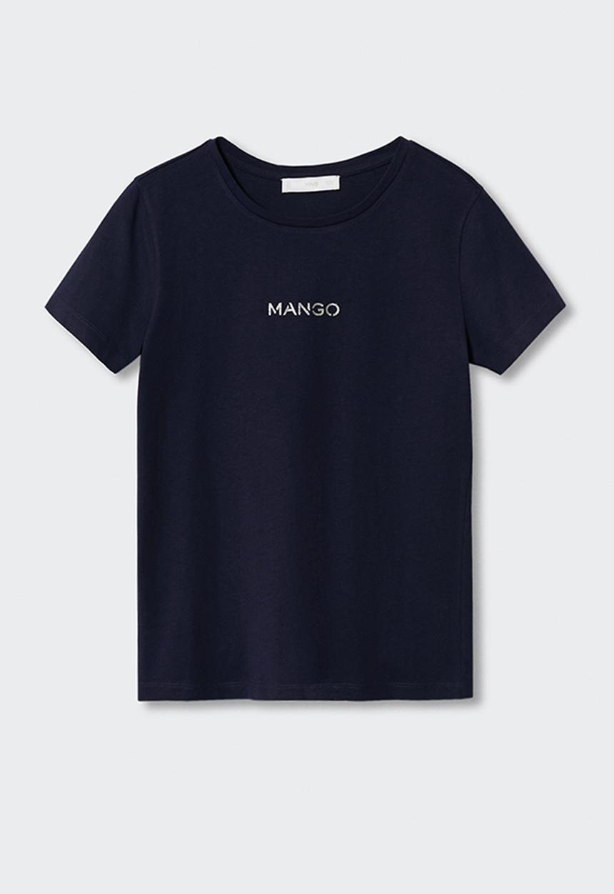 MANGO - T-shirt mangolog-h - navy