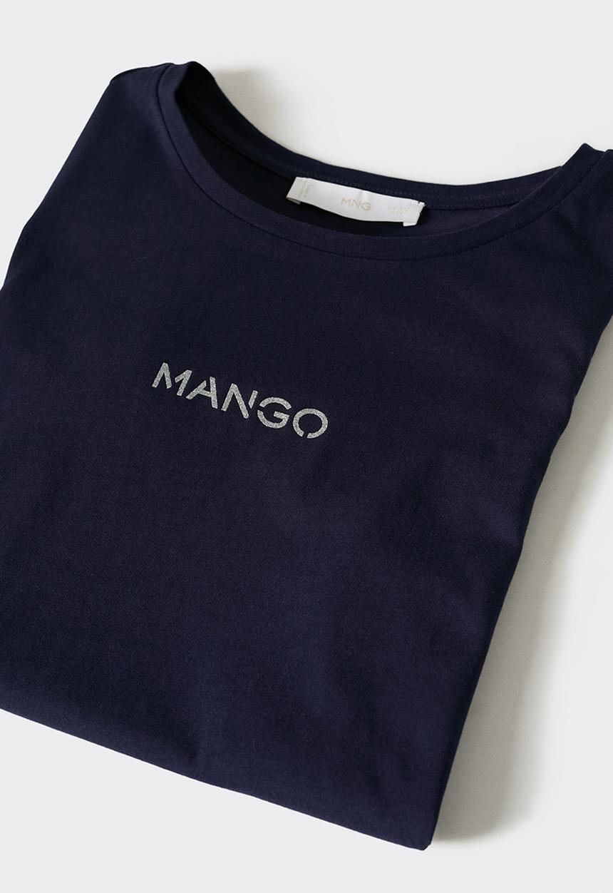 MANGO - T-shirt mangolog-h - navy
