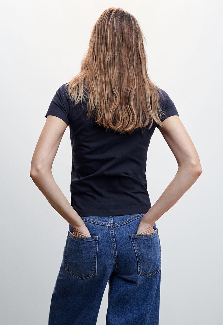 MANGO - T-shirt mangolog-h - navy