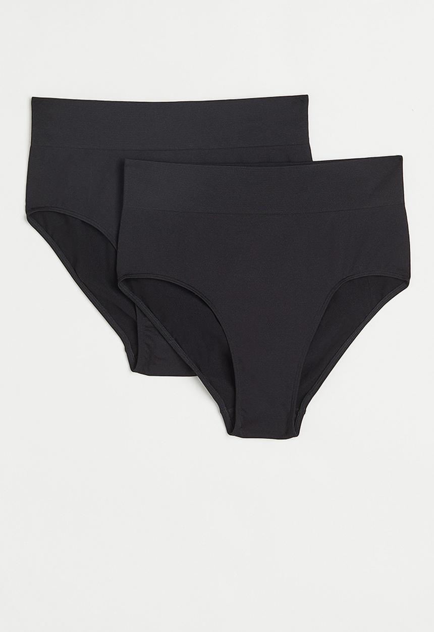 H&M - 2-pack seamless bikini briefs - black