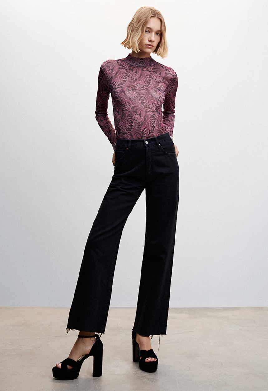 MANGO - T-shirt snow - medium purple