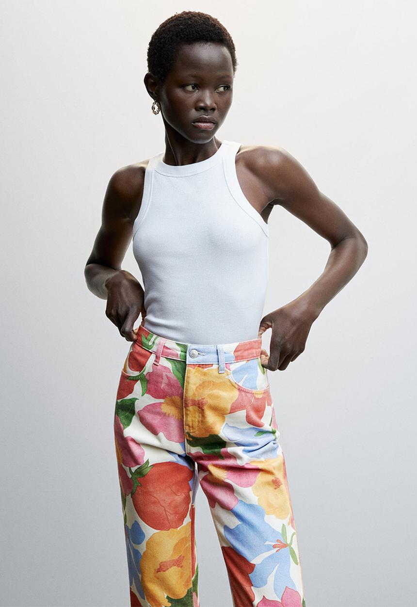 MANGO - Trousers maam-h - mid blue