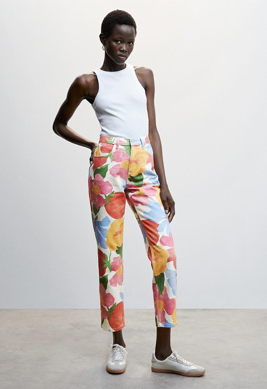 MANGO - Trousers maam-h - mid blue