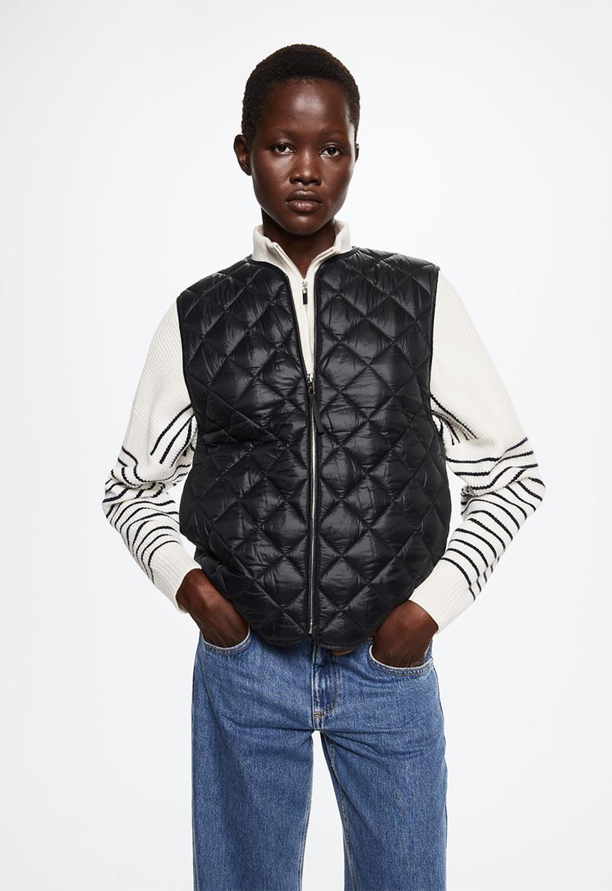 MANGO - Waistcoat bang - black