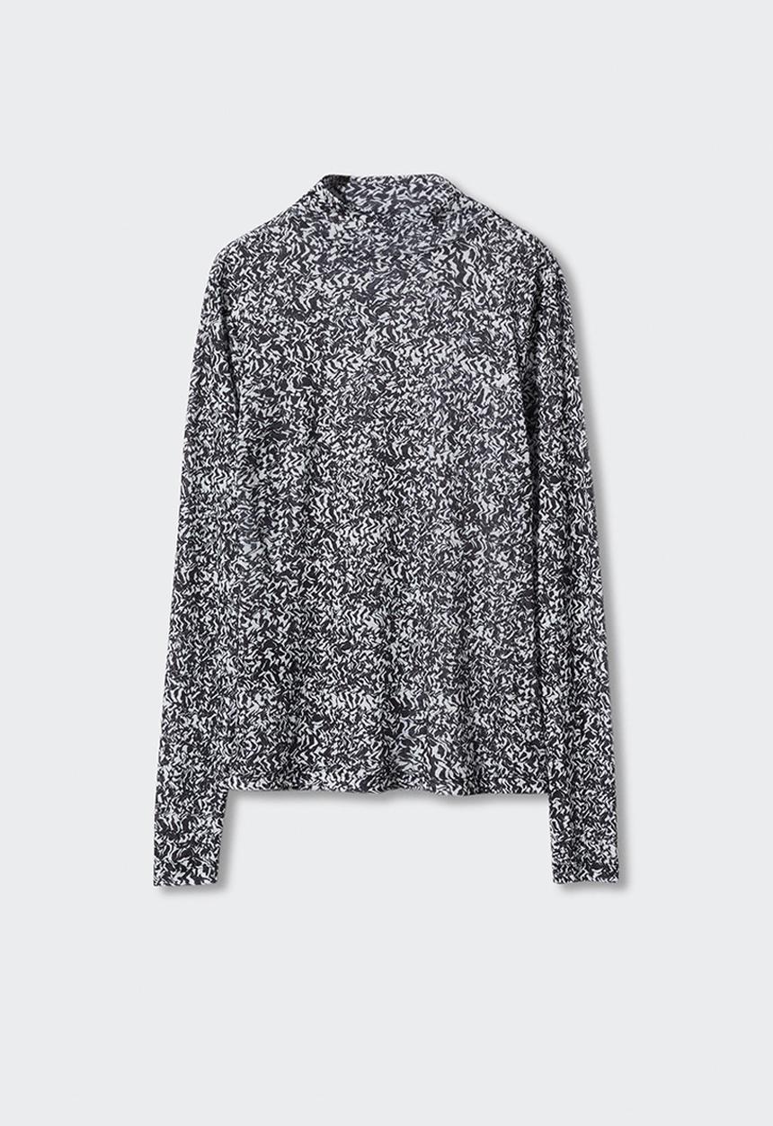 MANGO - T-shirt snow - black