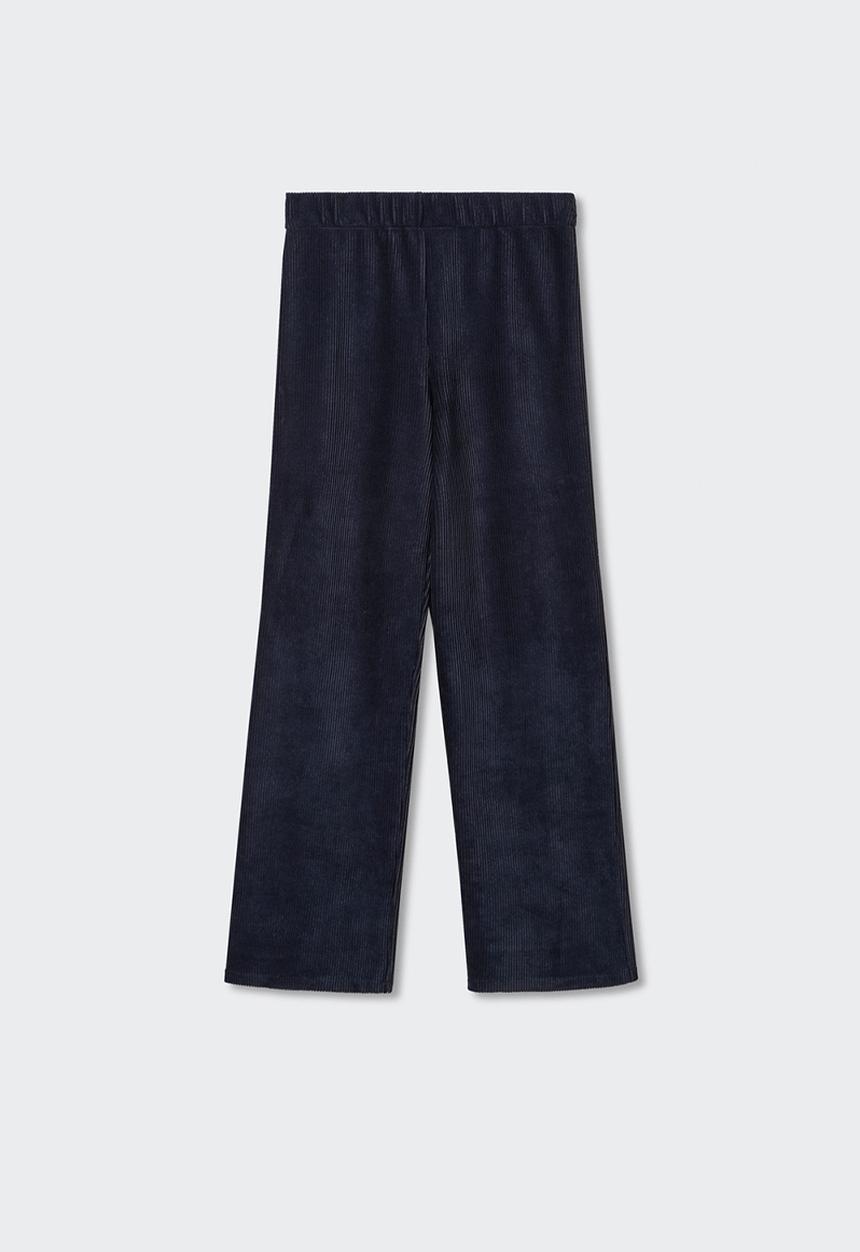MANGO - Trousers panu - navy