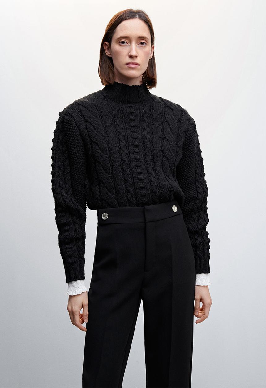 MANGO - Trousers daura - black