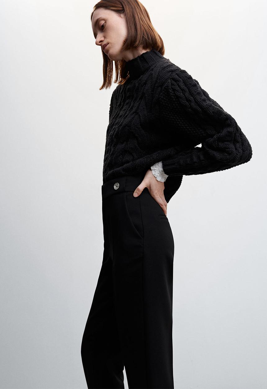 MANGO - Trousers daura - black