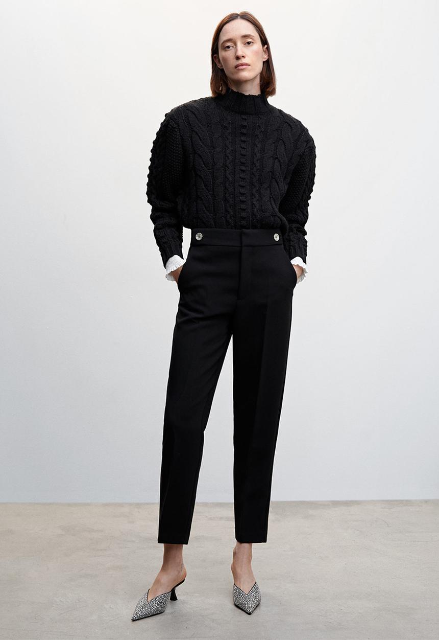MANGO - Trousers daura - black