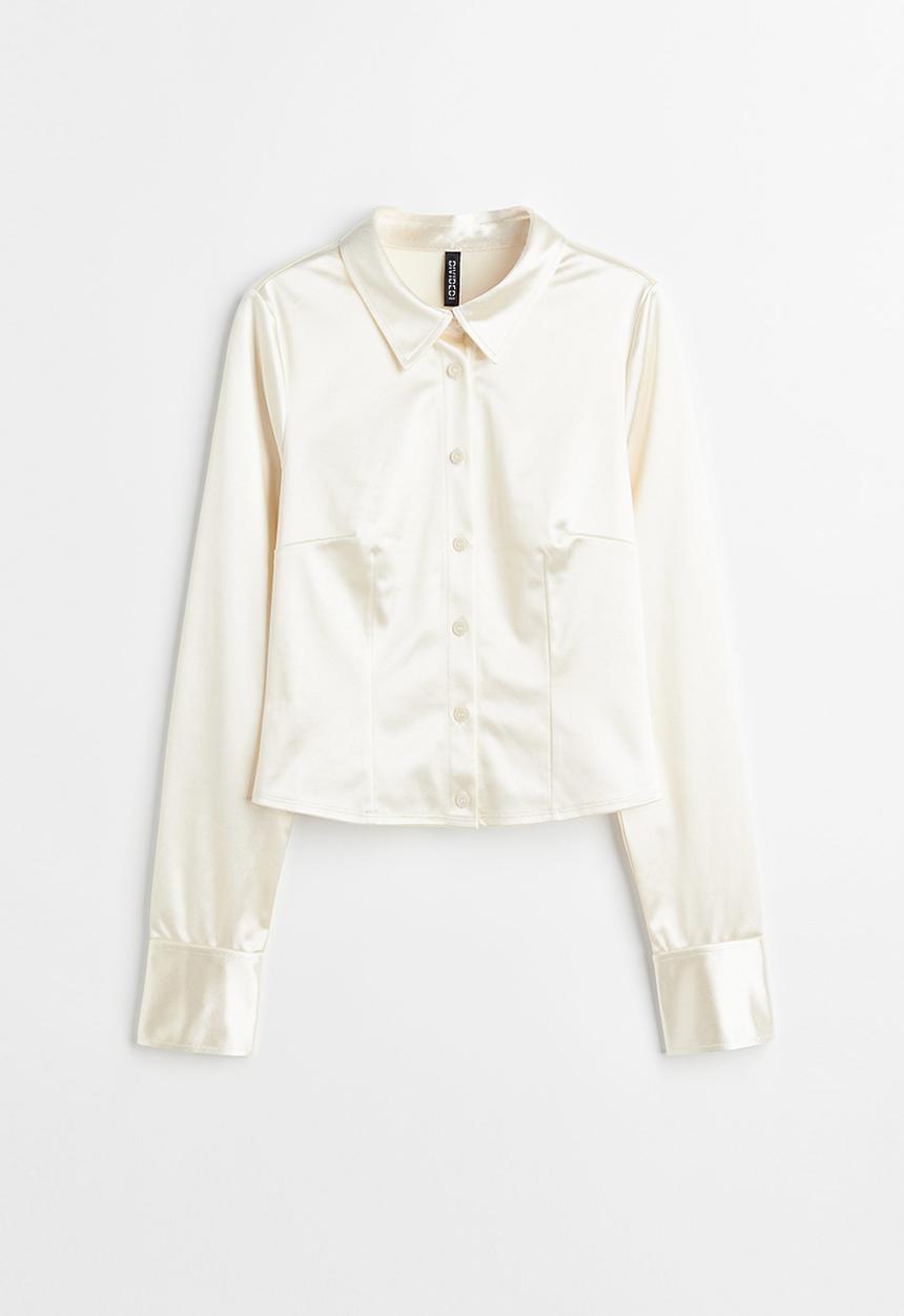 H&M - Satin shirt - white
