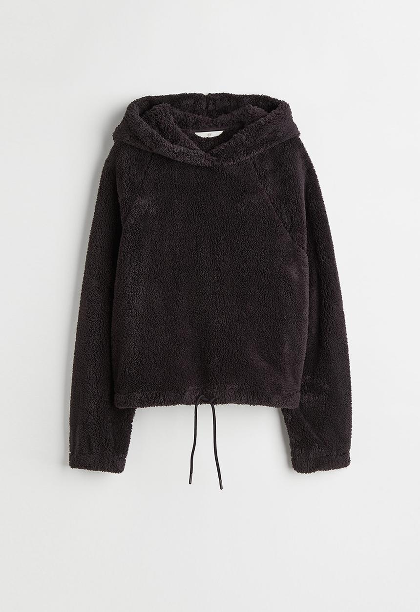 H&M - Teddy hoodie - dark grey