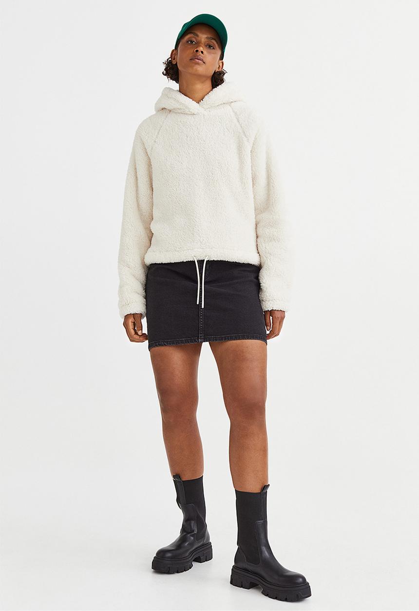 H&M - Teddy hoodie - light beige