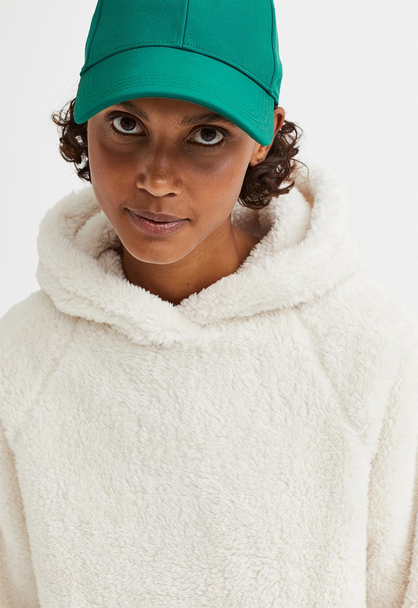 H&M - Teddy hoodie - light beige