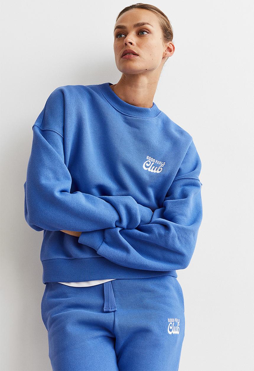 H&M - Sweatshirt - bright blue/good feels club