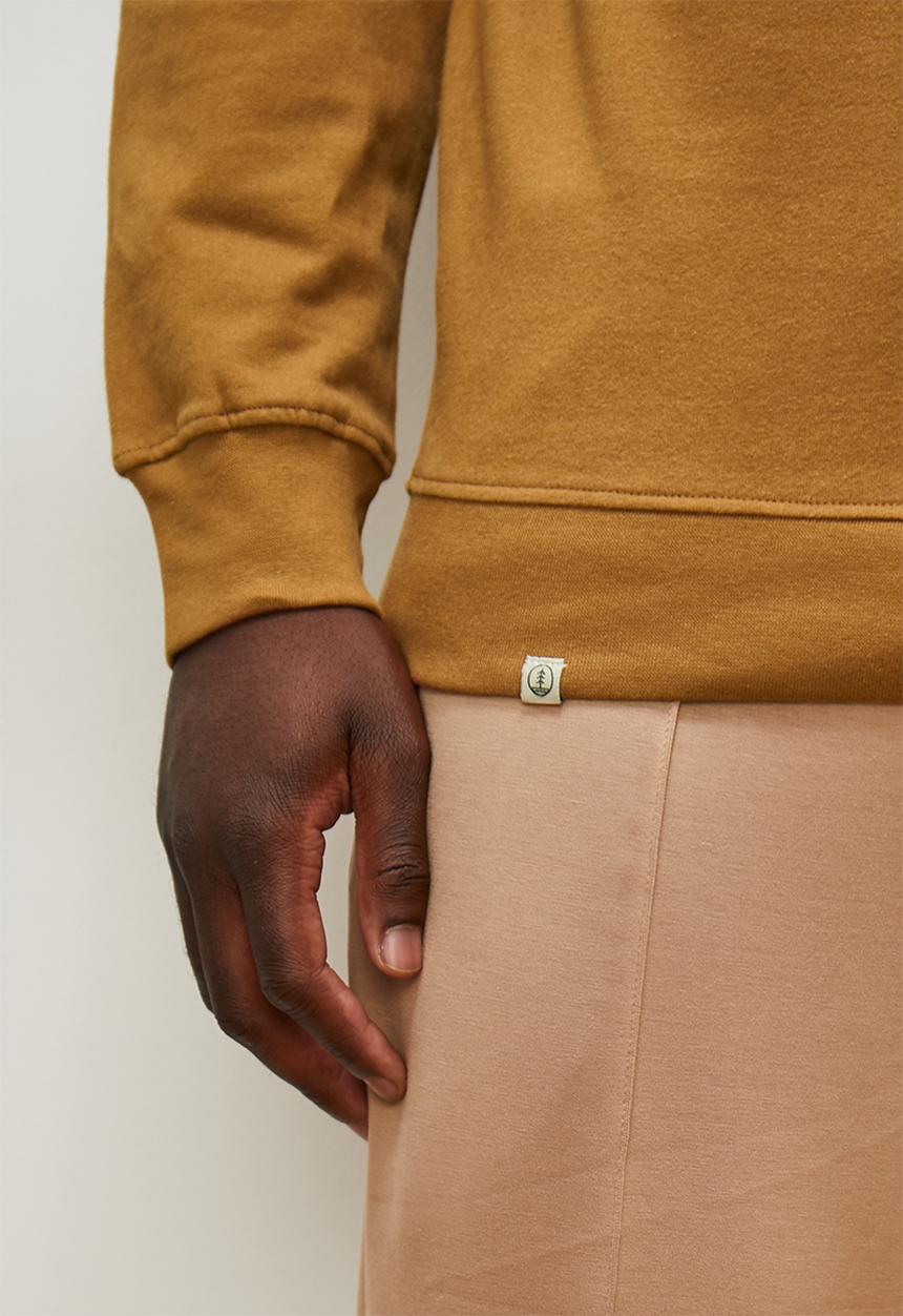 Lark & Crosse - Marco sueded crew neck sweat - taupe