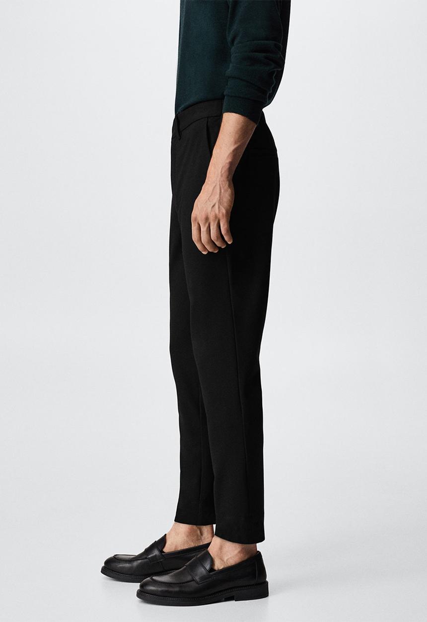 MANGO - Trousers agave - black