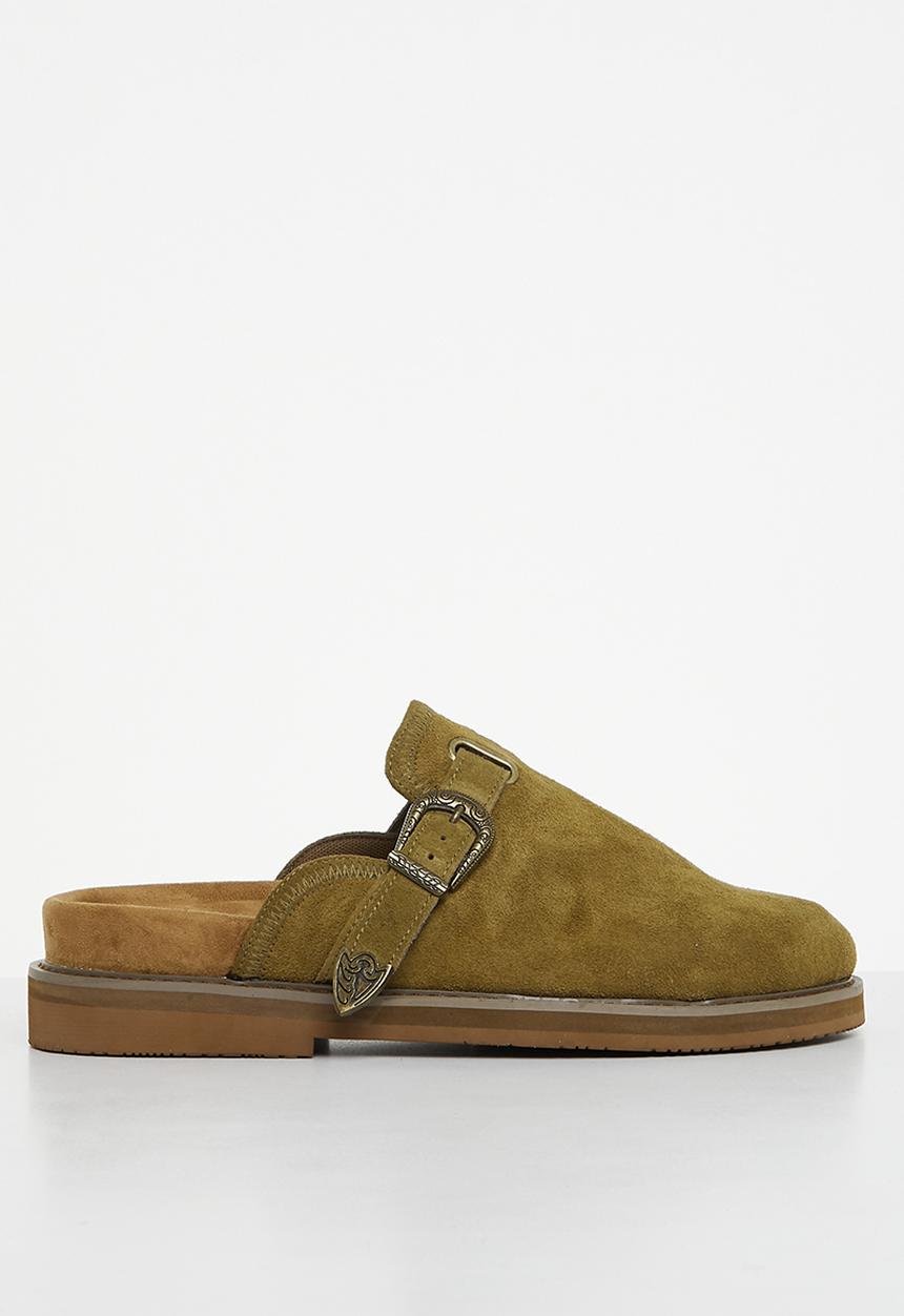 Jonathan D - J outlaw mule genuine suede mule - moss