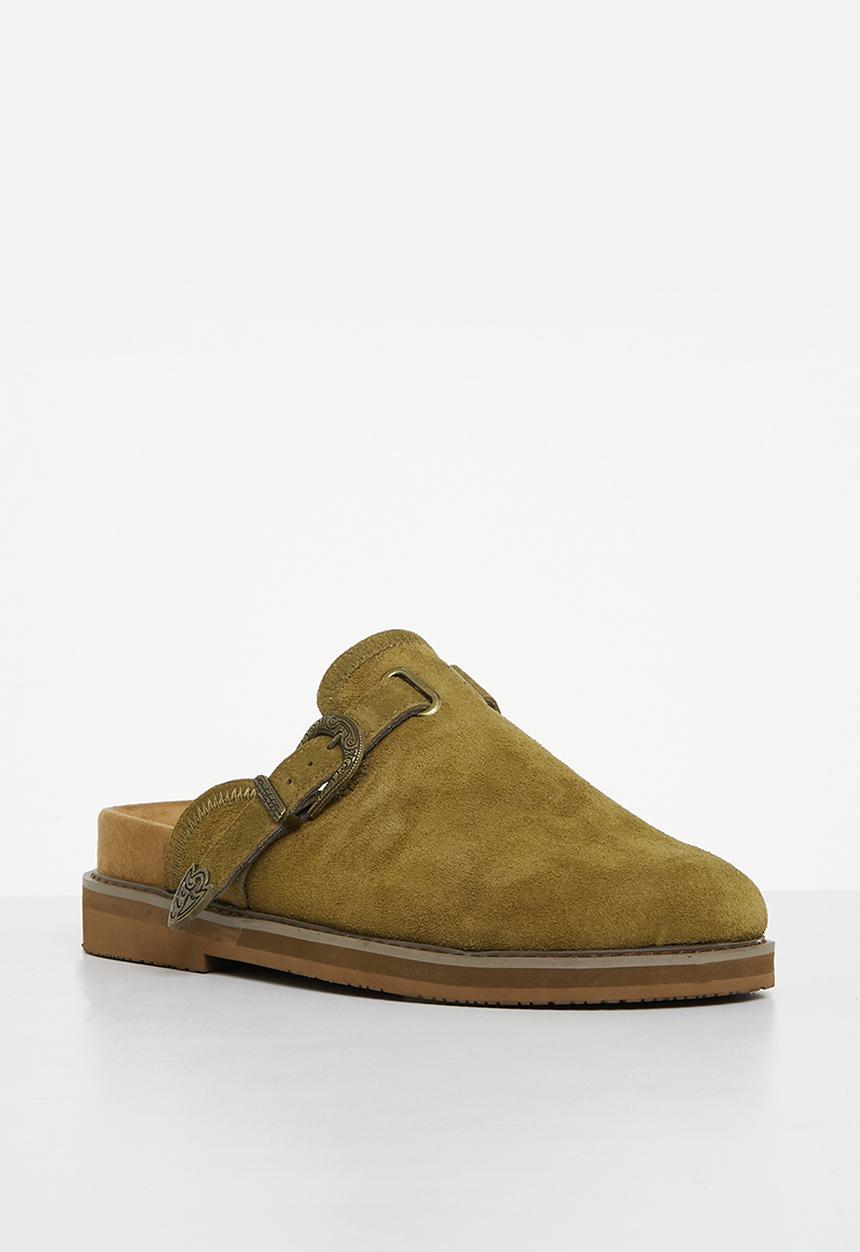 Jonathan D - J outlaw mule genuine suede mule - moss