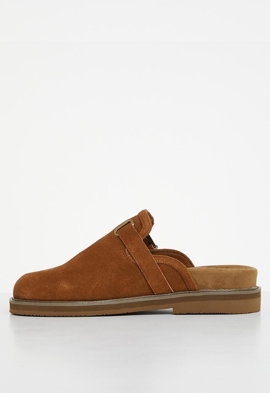 Jonathan D - J outlaw mule genuine suede mule - tobacco