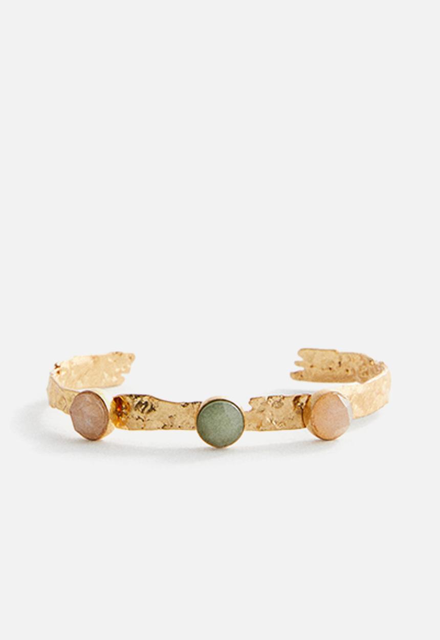 MANGO - Rigid stone bracelet - gold