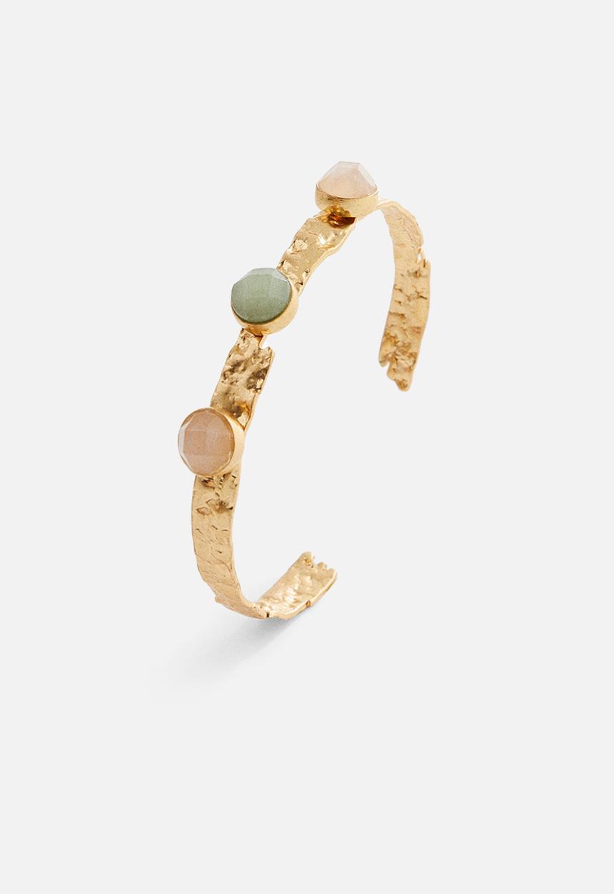 MANGO - Rigid stone bracelet - gold