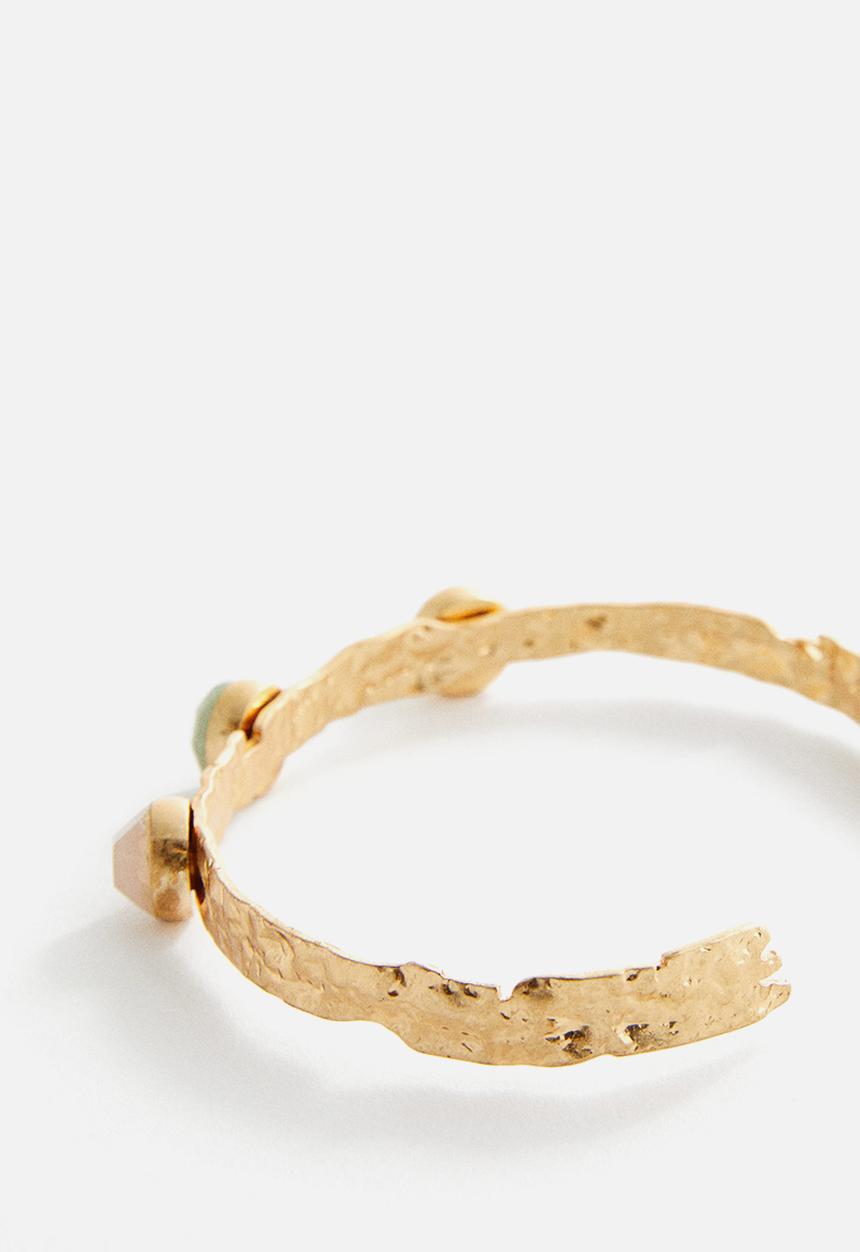 MANGO - Rigid stone bracelet - gold
