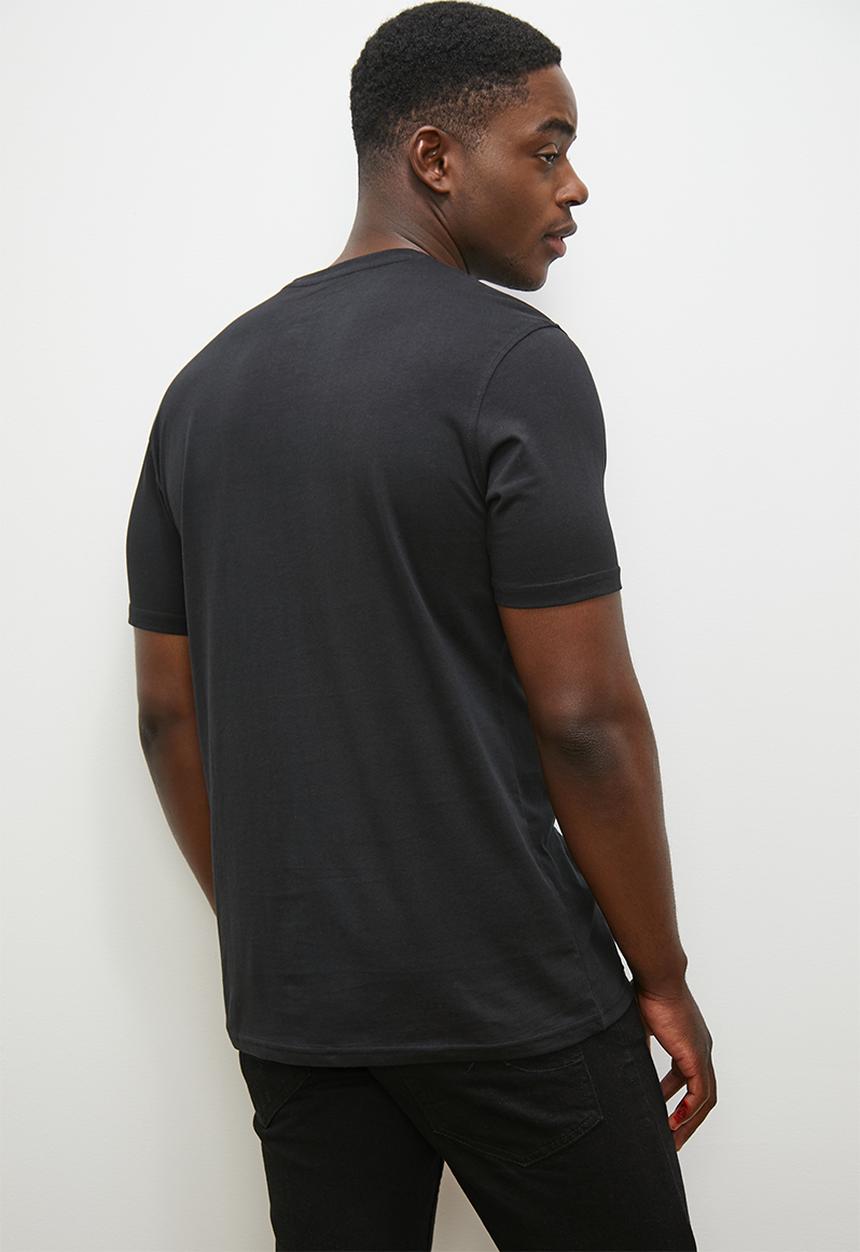 Lark & Crosse - 2-pack leo organic crew neck tee chest emrboidery - black