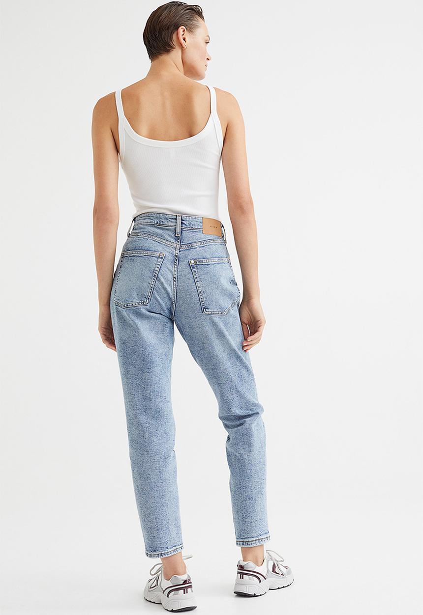 H&M - Mom ultra high ankle jeans - light denim blue