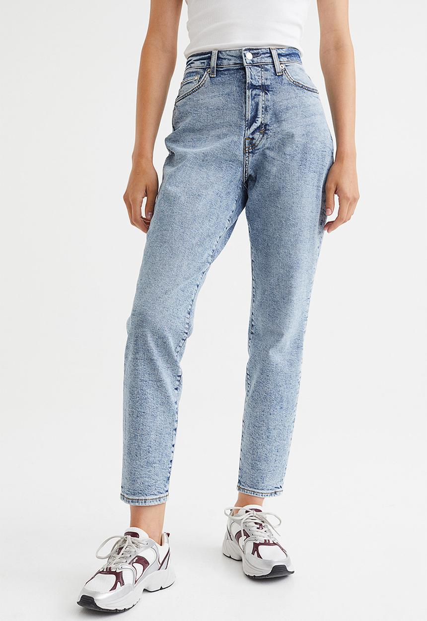 H&M - Mom ultra high ankle jeans - light denim blue