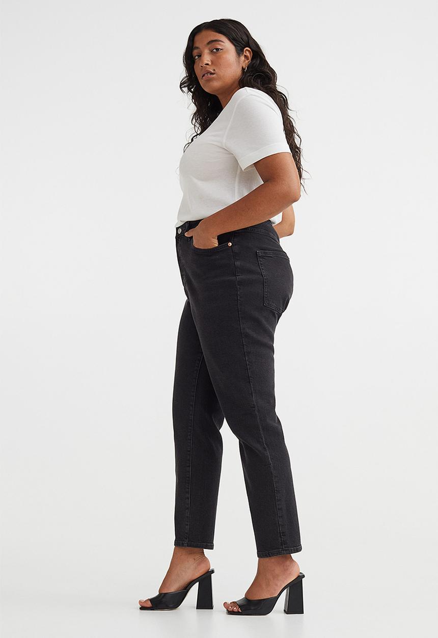 H&M - Mom ultra high ankle jeans - black
