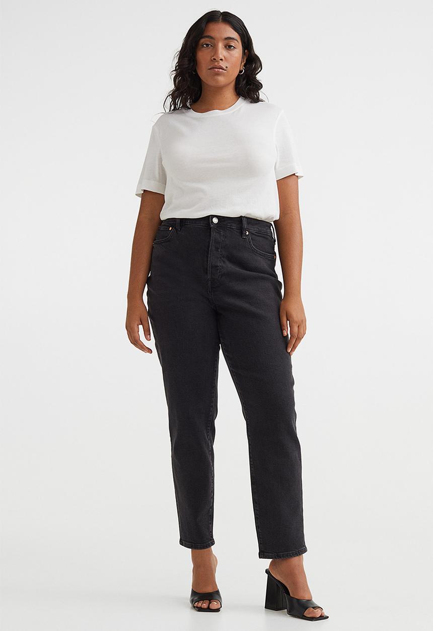 H&M - Mom ultra high ankle jeans - black