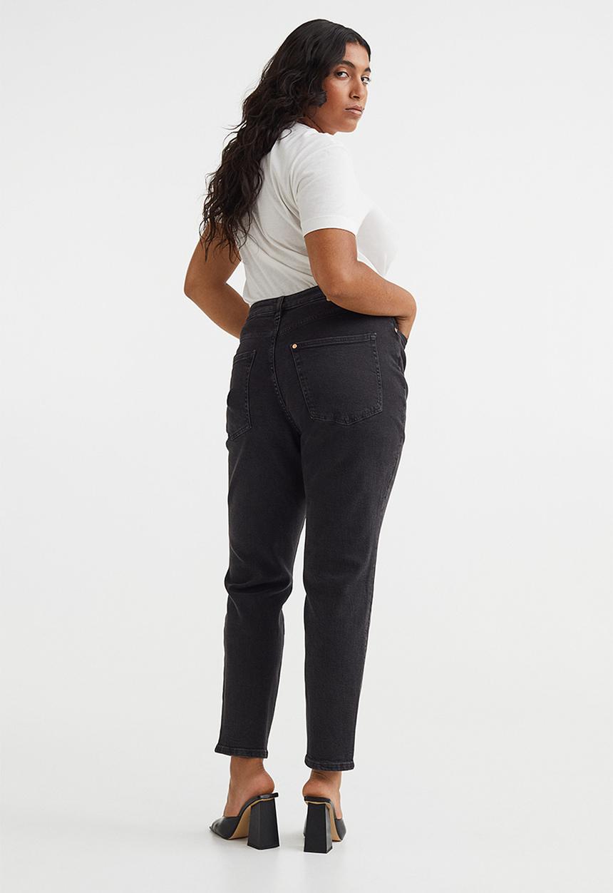 H&M - Mom ultra high ankle jeans - black