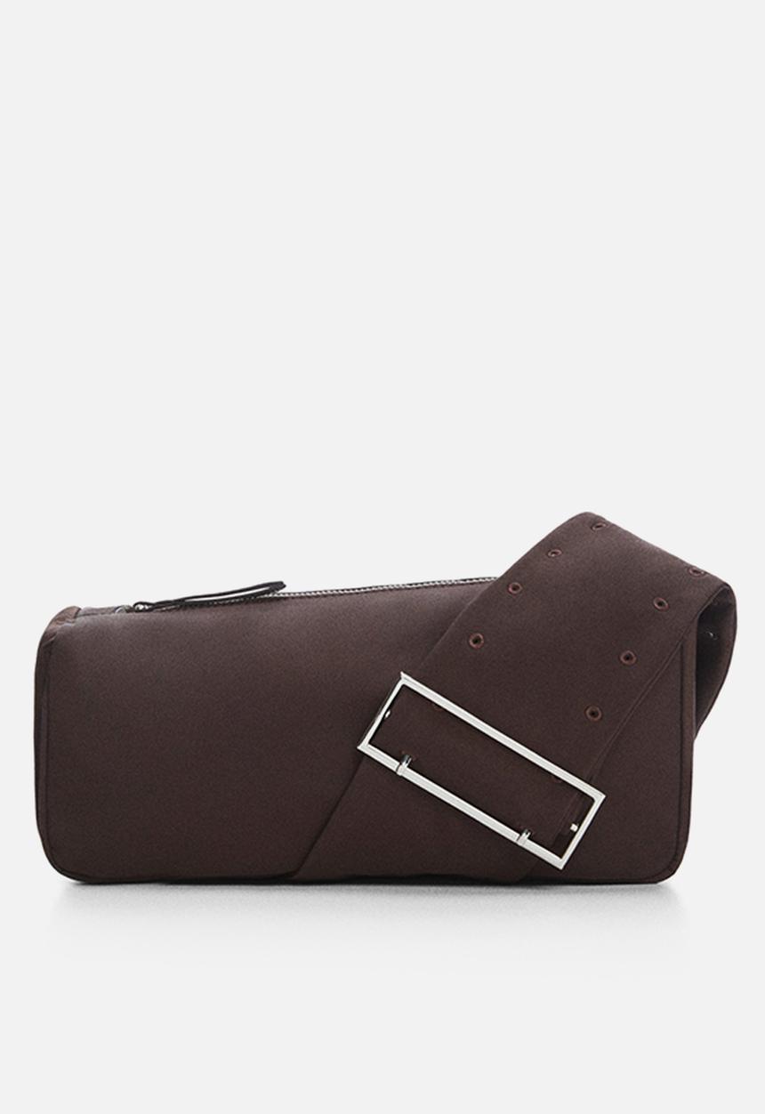 MANGO - Buckle shoulder bag - brown