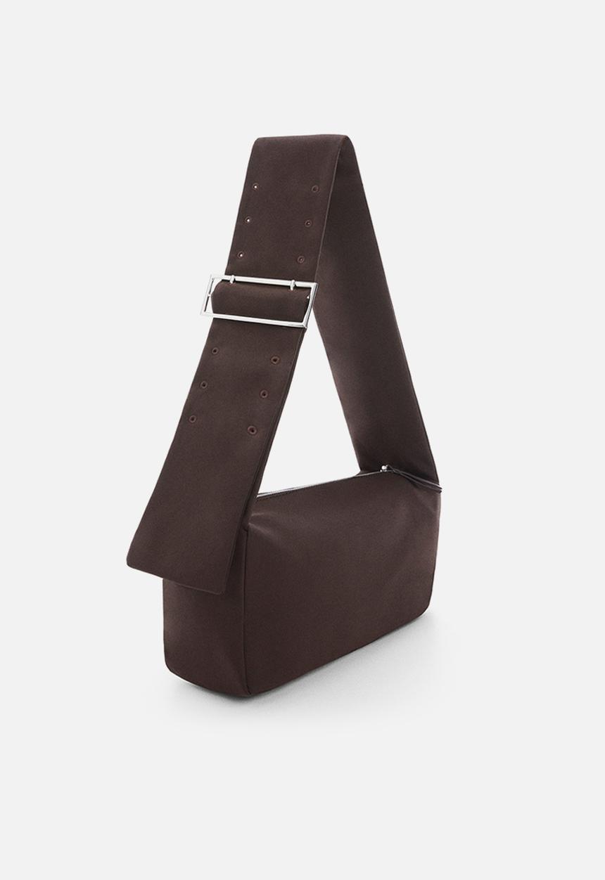 MANGO - Buckle shoulder bag - brown