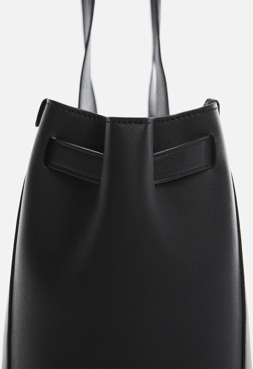 MANGO - Shopper bag with double handle - black