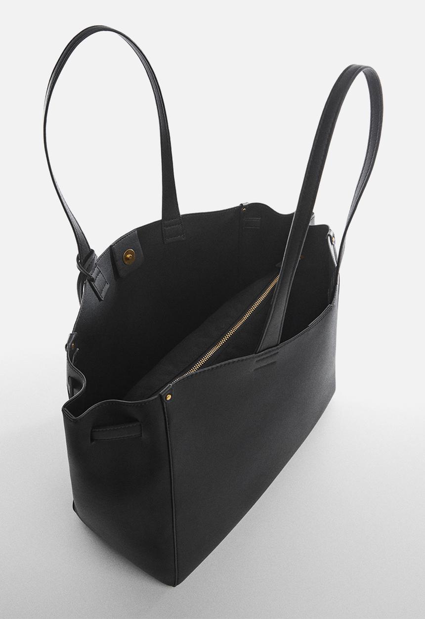 MANGO - Shopper bag with double handle - black