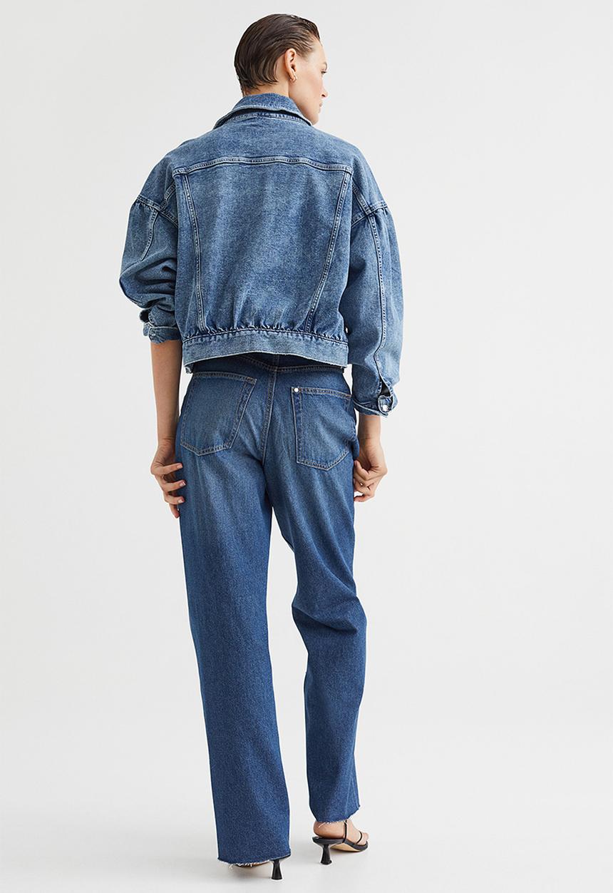 H&M - Curvy fit wide ultra high jeans - denim blue