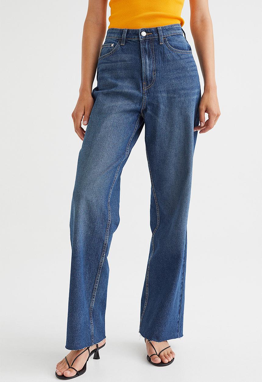 H&M - Curvy fit wide ultra high jeans - denim blue