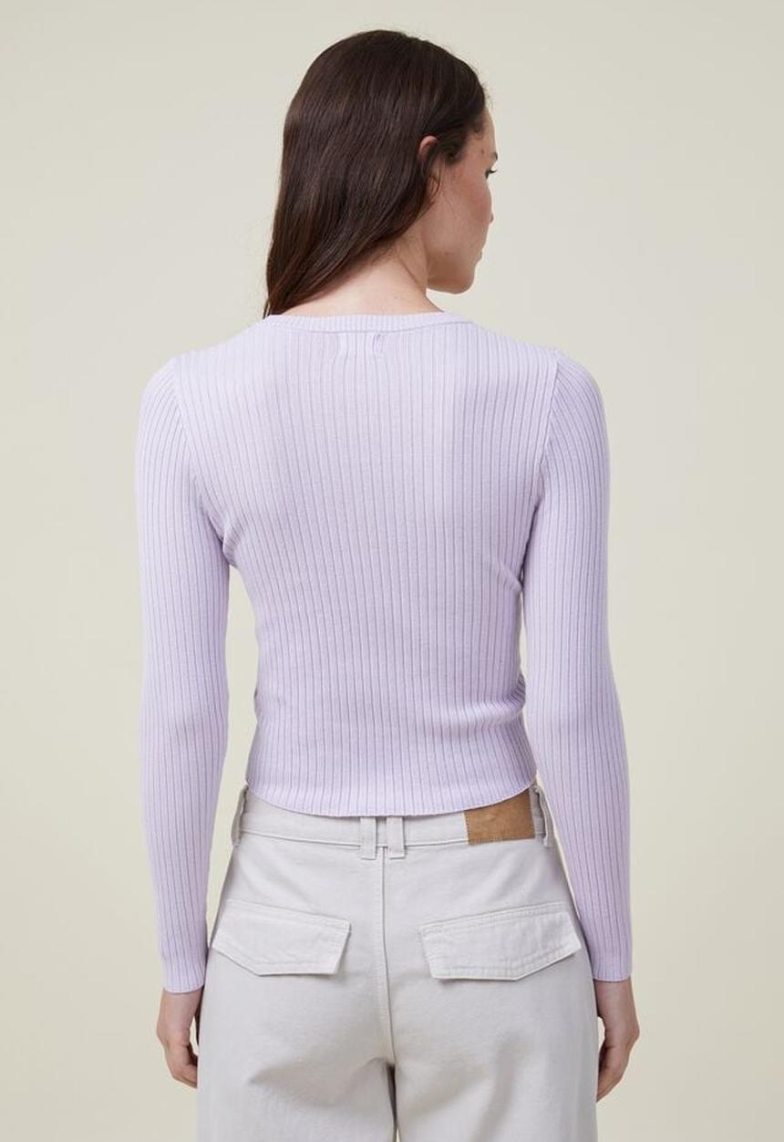 Cotton On - Urban rib crew neck top - soft lilac