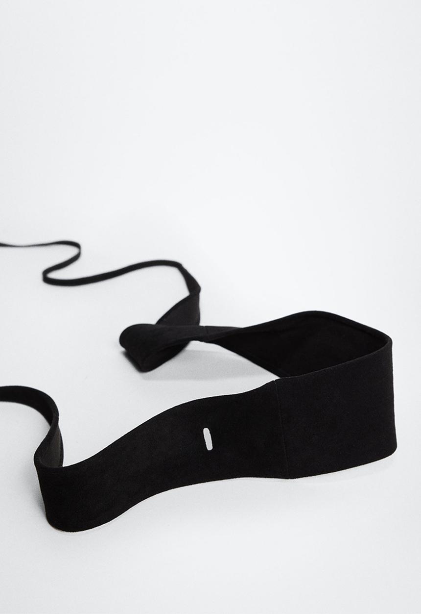 MANGO - Interwoven sash belt - black