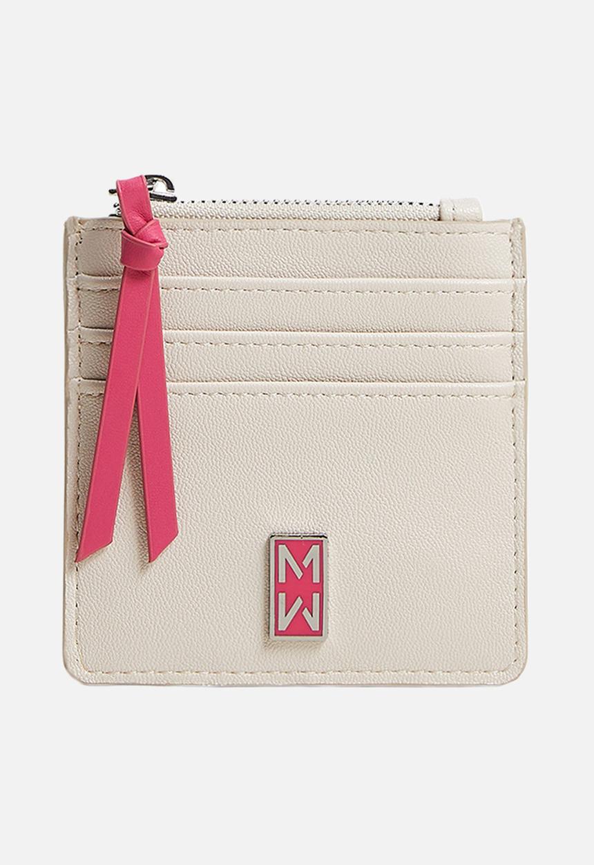 MANGO - Logo card holder - off white