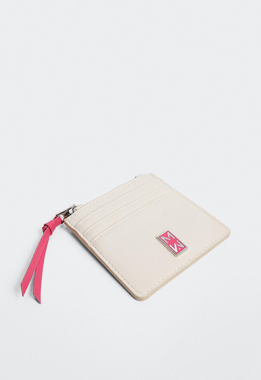 MANGO - Logo card holder - off white