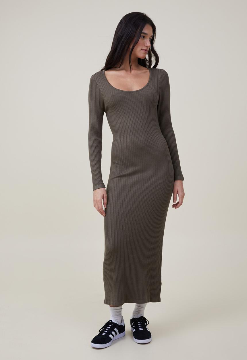 Cotton On - Knit maxi dress - dusty olive