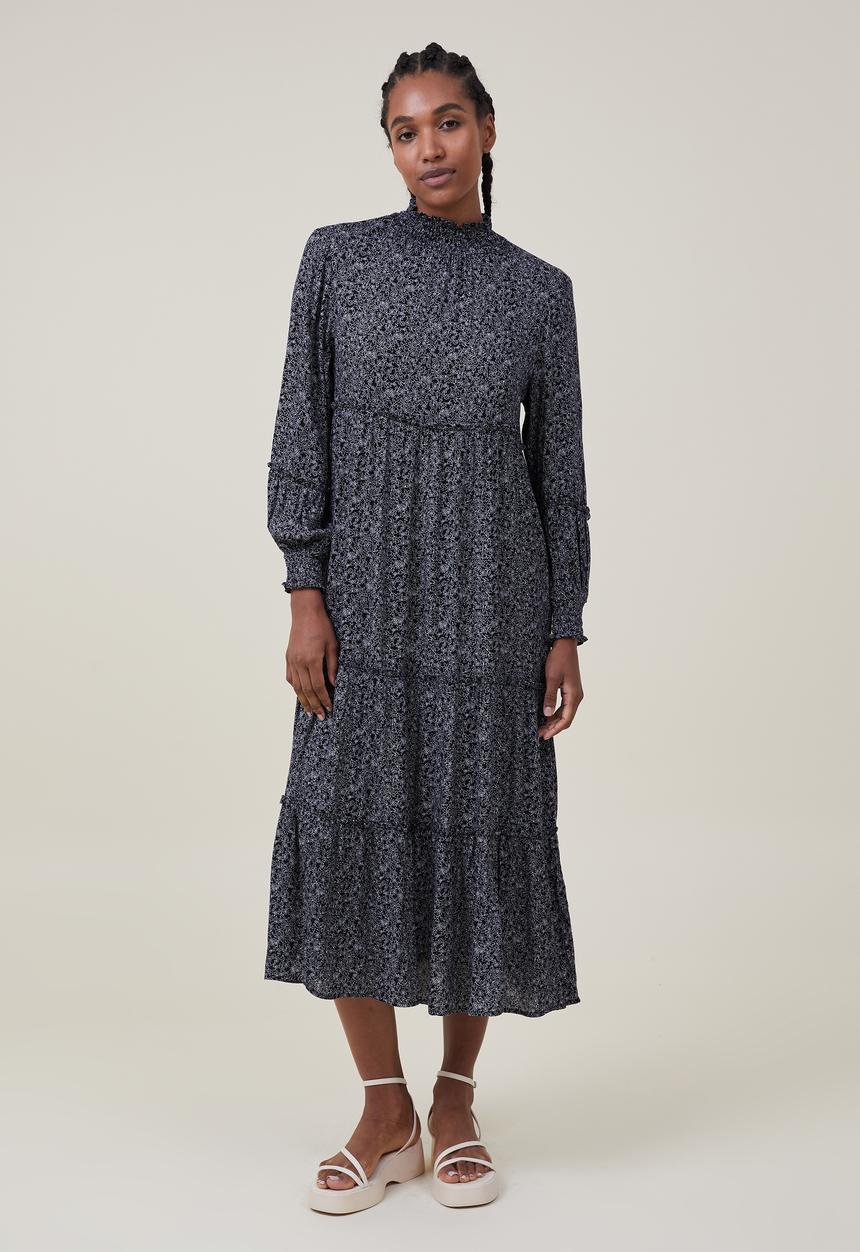 Cotton On - Tiered maxi dress - anika ditsy black
