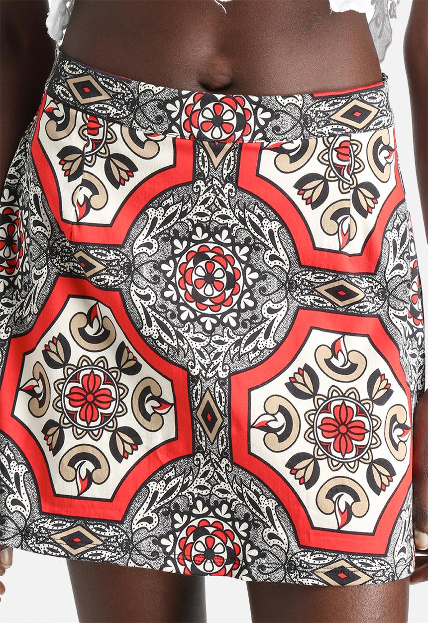 Motel - Anika A-Line Tile Print Skirt
