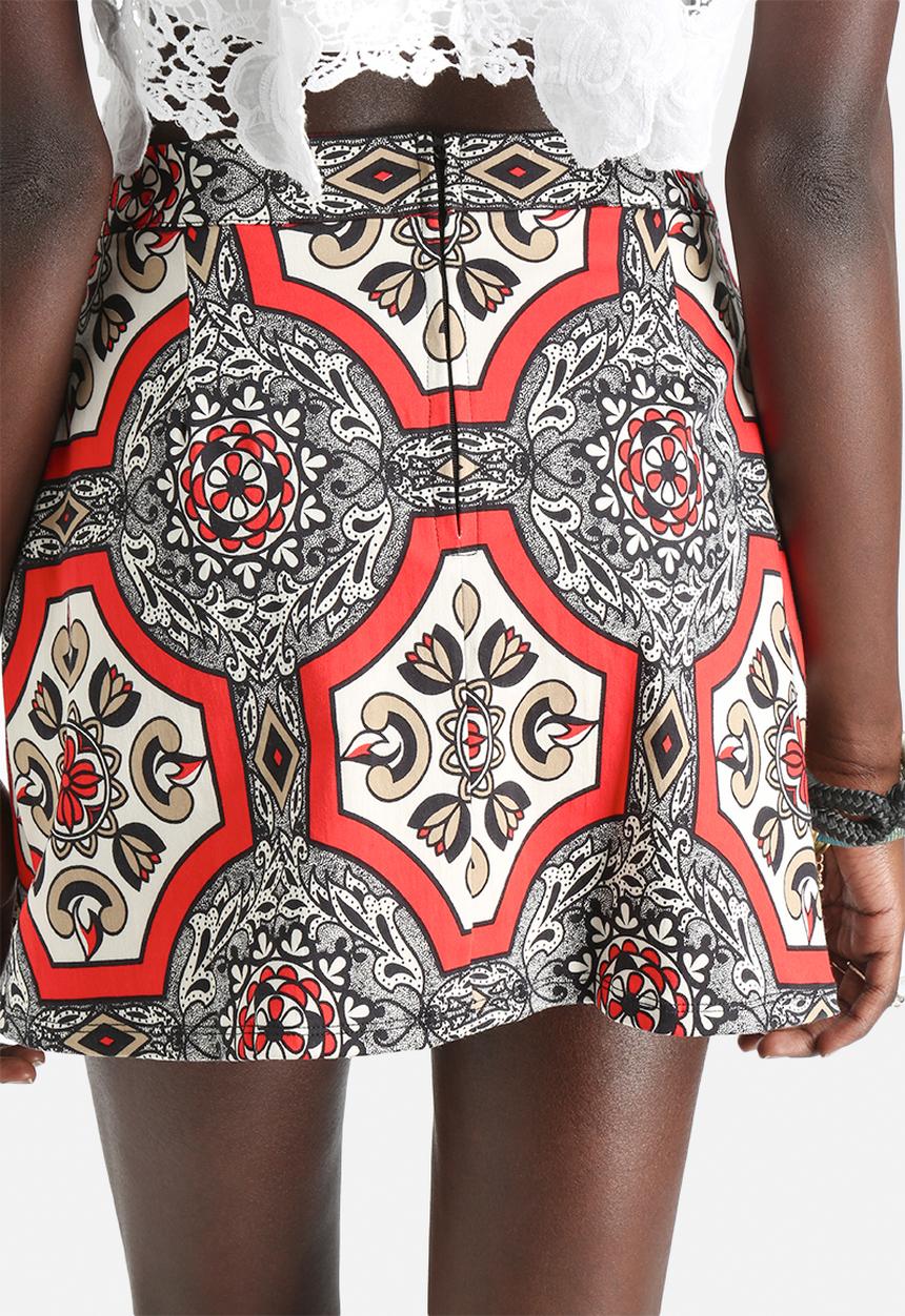 Motel - Anika A-Line Tile Print Skirt