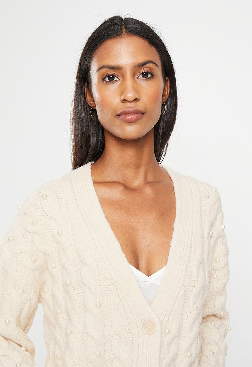 MANGO - Cardigan flix - stone
