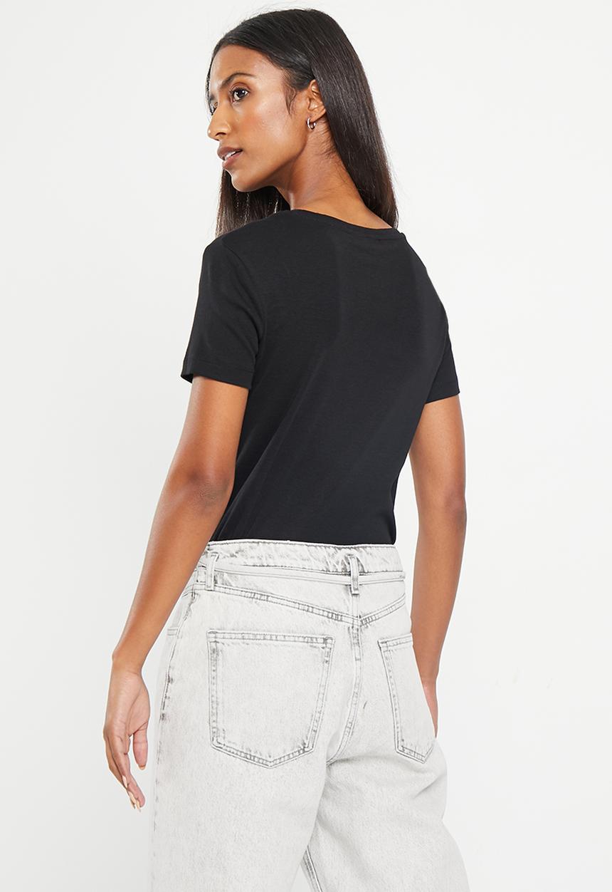 MANGO - T-shirt pstmng - black